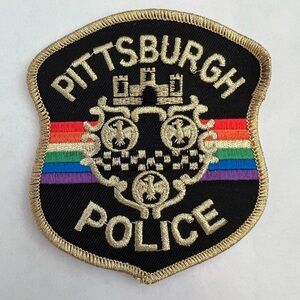 Pittsburgh Police Pride Patch with Gold and Rainbow Stripes